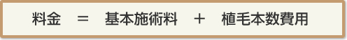 料金＝基本施術料+植毛本数費用