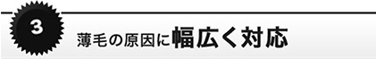 薄毛の原因に幅広く対応
