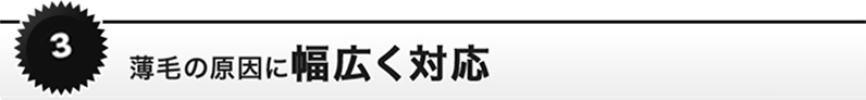 薄毛の原因に幅広く対応
