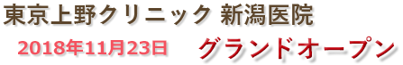 東京上野クリニック新潟医院2018年11月23日グランドオープン