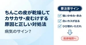 ちんこの皮が乾燥してカサカサ・皮むけする原因と対処法｜受診の目安も解説